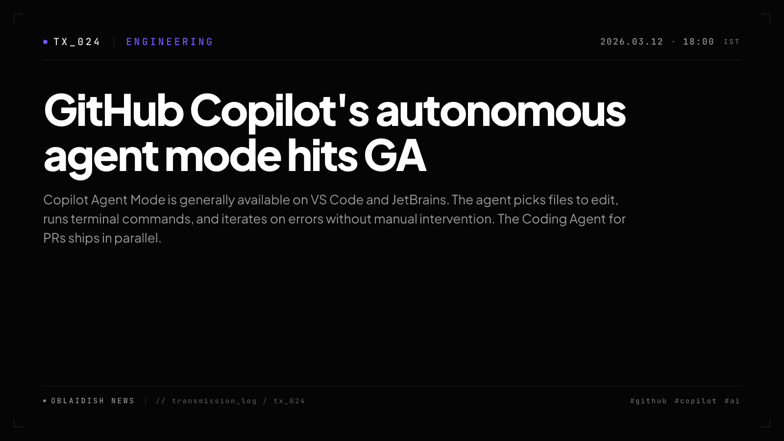 GitHub Copilot's autonomous agent mode hits GA