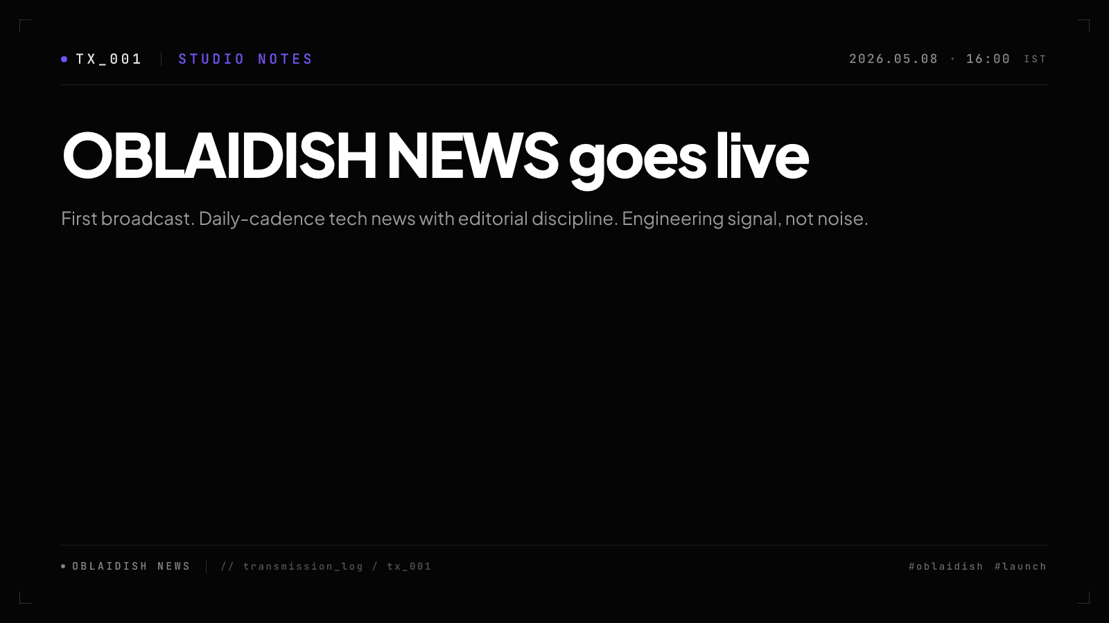 OBLAIDISH NEWS goes live