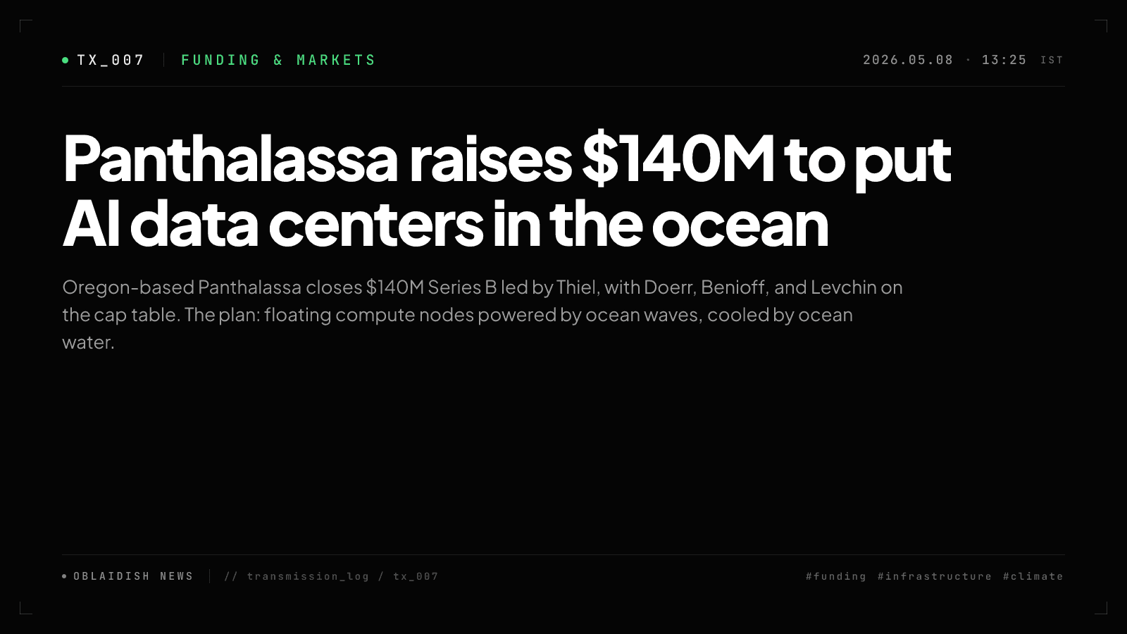Panthalassa raises $140M to put AI data centers in the ocean